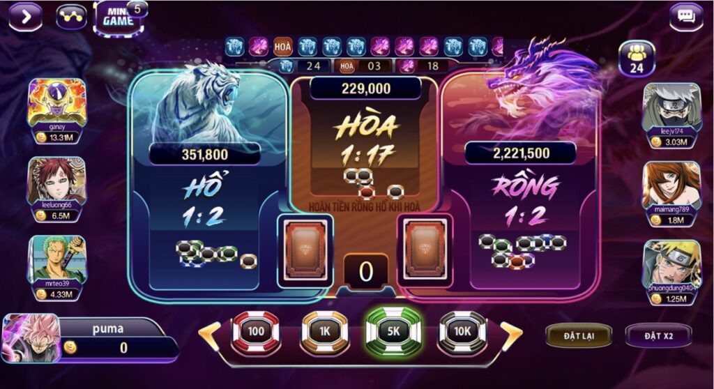 Tổng quan về sảnh game rồng hổ 789Club