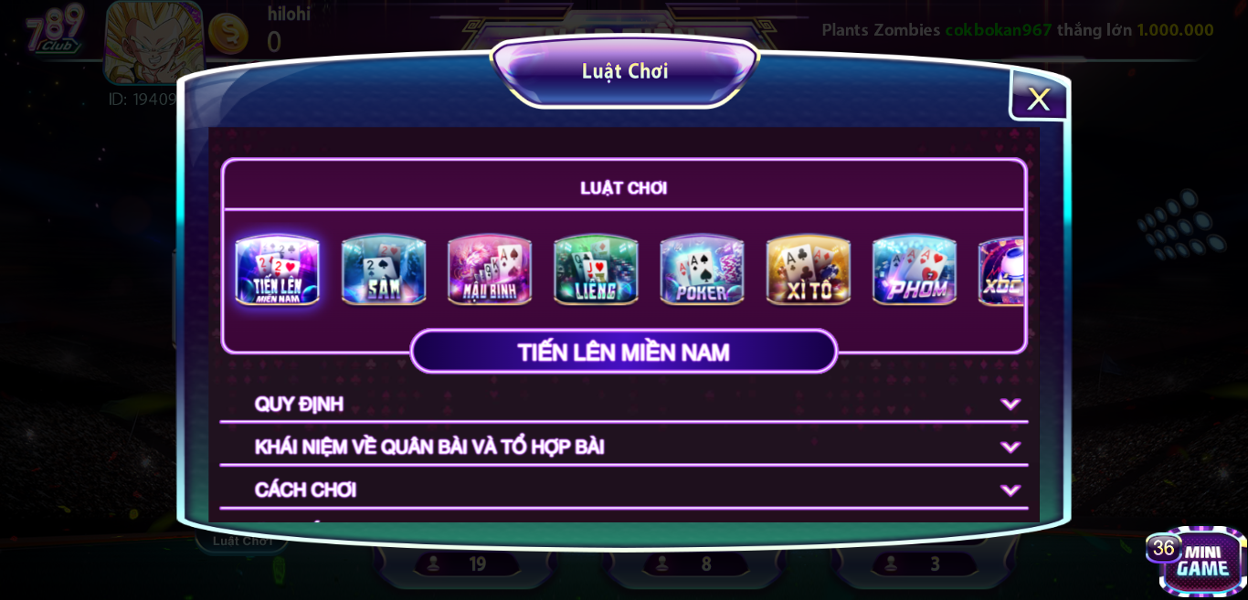 Hướng dẫn cách chơi game bài Tiến lên miền Nam tại 789club